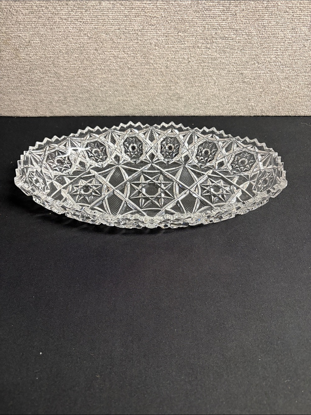 Vintage Glass Oval Serving Dish - Clear